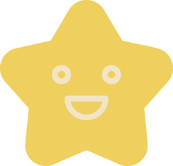Smile star emoji color fill icon