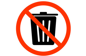 ゴミ捨て禁止マークのシンプルなアイコン