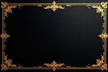 Elegant black and gold luxury VIP invitation card with ornate design elements , intricate details, velvet