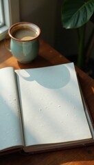 Empty vertical photo album pages waiting for photos , minimalism, blank