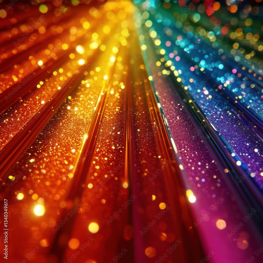 Poster vibrant spectrum of sparkling color streams abstract background radiating light and energy for festi