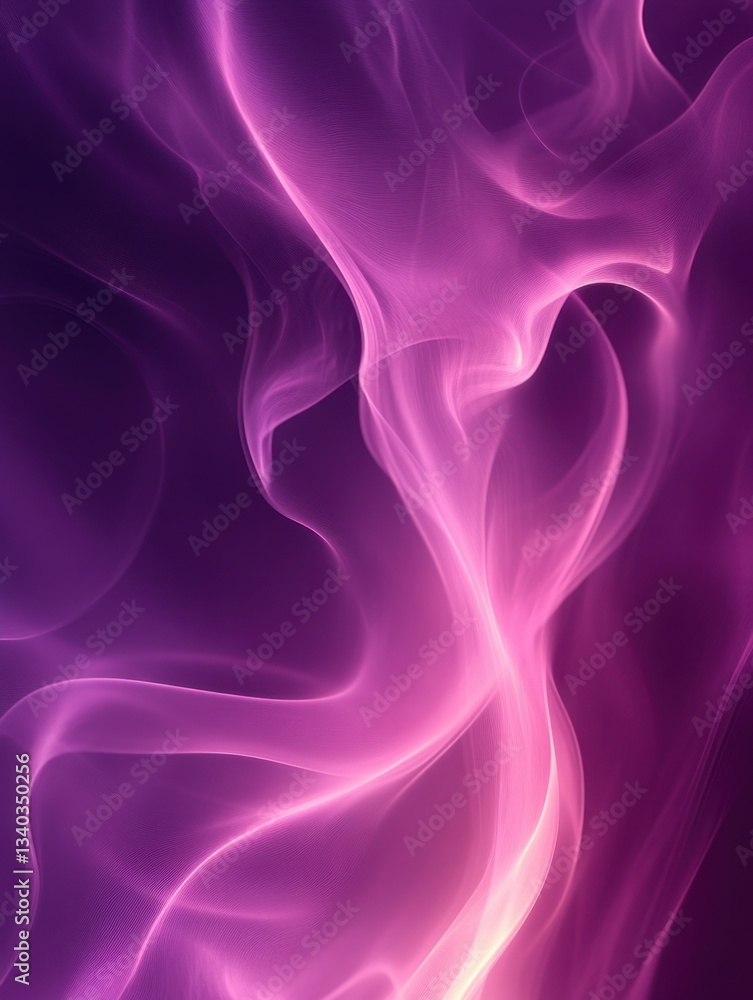 Poster ethereal purple smoke abstract background with flowing light and shadow creating a dreamy and modern