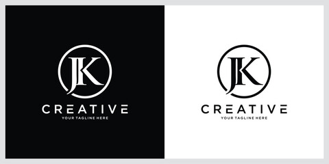 Initial Letter JK Logo Design vector Template