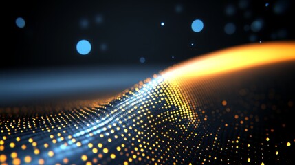 Abstract Golden Dot Wave