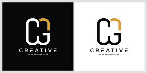 Initial CG Logo Design Vector template