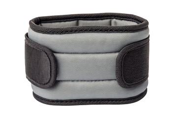 Naklejka premium Gray wrist weight for fitness and exercise isolated with transparent background
