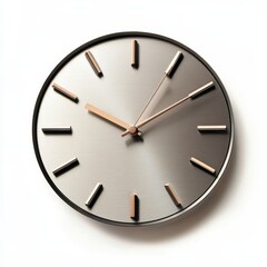 Simple round wall clock isolated on white background