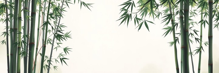Abstract Bamboo Artwork, Space for Text