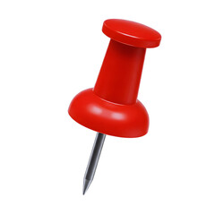 Red pin isolated on transparent background
