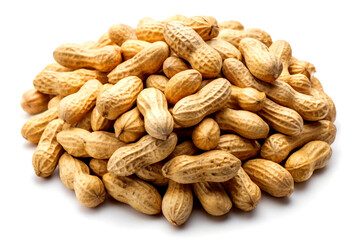 Obraz premium Peanuts on a white background. macro. studio. photo. Generative AI