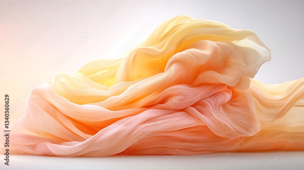 Poster abstract textile flow studio space digital art soft background close-up viewpoint