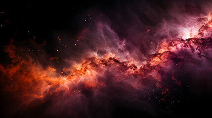 Fototapeta premium Captivating nebula against a deep black background representing the mysteries of stellar evolution and cosmic phenomena in the universe.