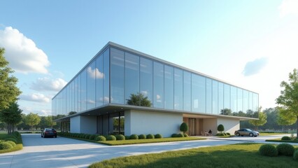 Obraz premium Modern Office Building With Glass Facade