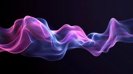 3D vector illustration of a single color, abstract fluid shape on a black background, floating in the air with a long, thin tail. Vector design element for a graphic, banner, or post. 