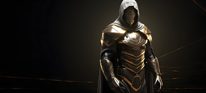 A fierce mummy with an armoured shield Diamond, ai generative