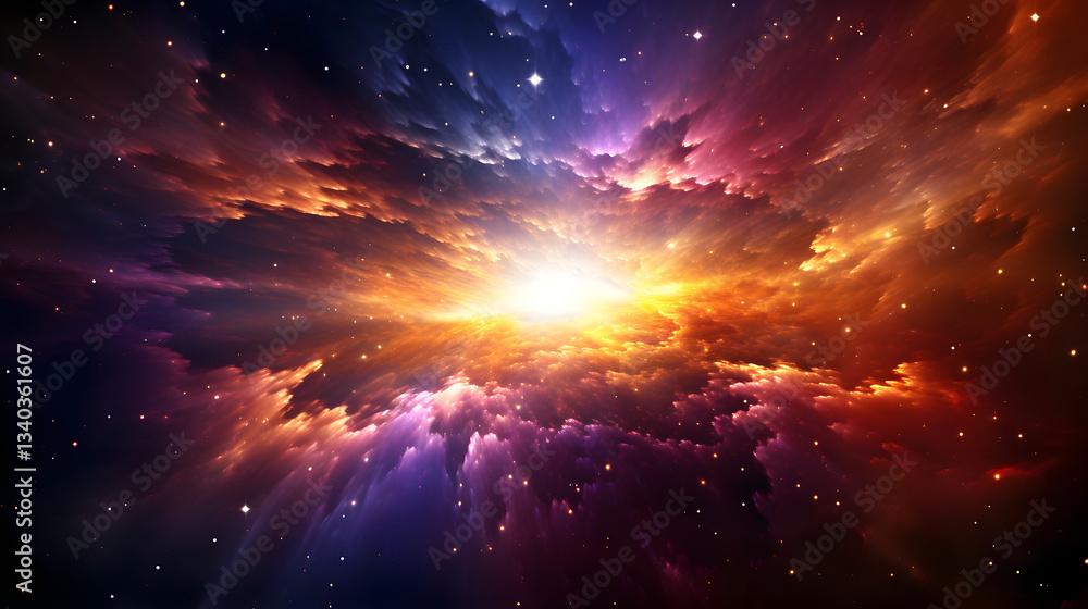 Aufkleber beautiful nebula in the sky capturing the essence of stellar explosion dynamics within a vibrant cos