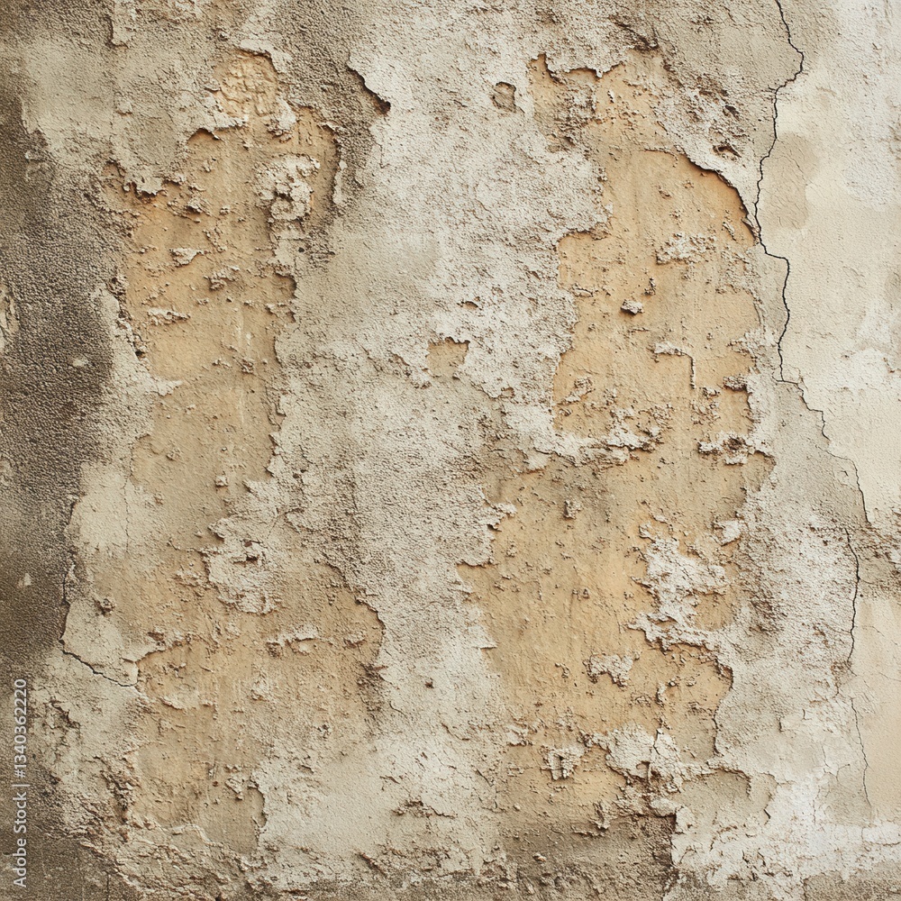 Poster distressed weathered stucco wall texture with peeling paint and cracks creating a rustic and aged ba