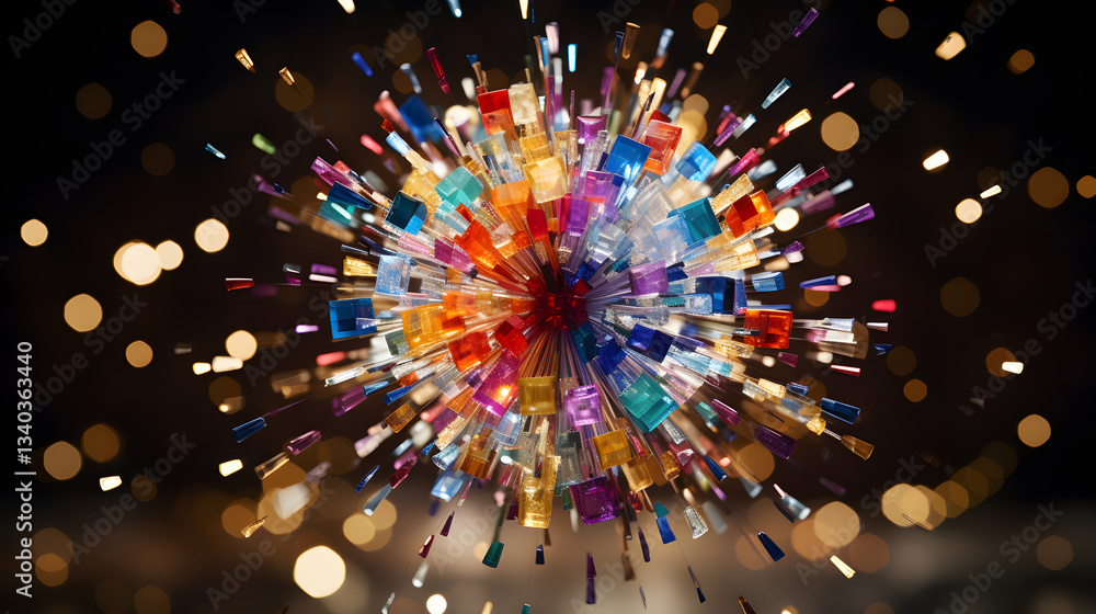 Aufkleber stunning colorful explosion of lights depicting cosmic energy and stellar dynamics in a captivating 