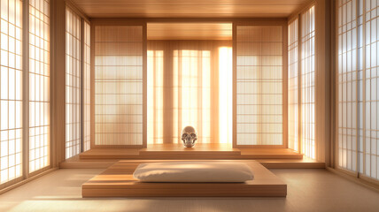 伝統と神秘が交差する和室のクリスタルスカル