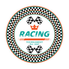 Two checkered racing circle frames
