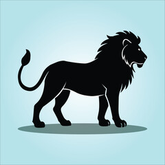 Line Art Vector Illustration of Carnivores Lion