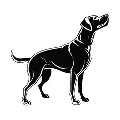  I created a dog silhouette vector with white background