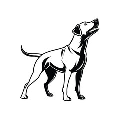  I created a dog silhouette vector with white background