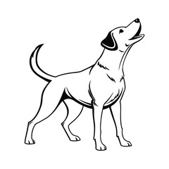  I created a dog silhouette vector with white background