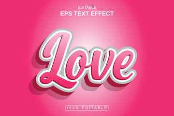 Love Editable 3d Text Effect Premium Vector