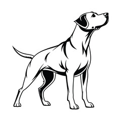  I created a dog silhouette vector with white background
