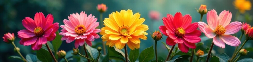 A mesmerizing carousel of flowers spinning on a mobile device, showcasing diverse hues and growth patterns, flowers, blossoms, floral