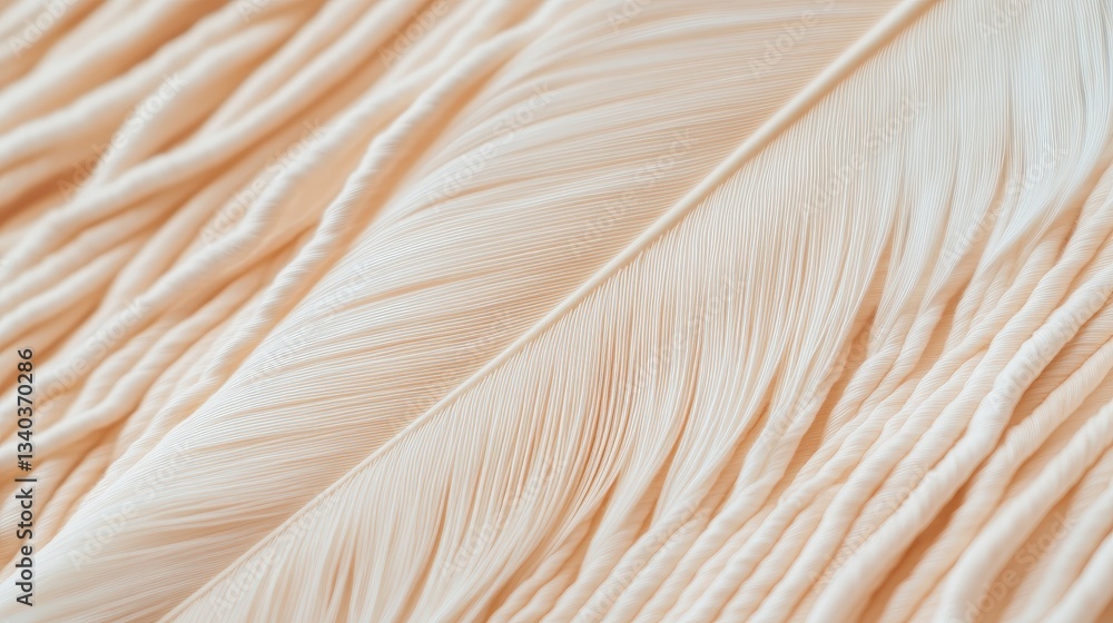 Poster a close-up view of a soft, intricate feather showcasing its delicate texture and elegant design in s
