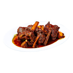 Delicious and aromatic roasted lamb dish with rich sauce and spices