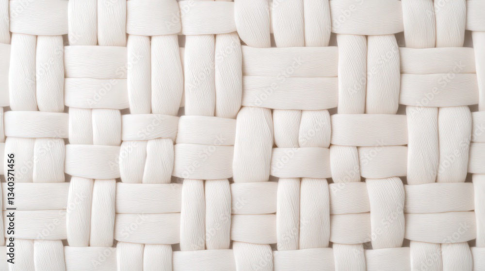 Poster a close-up view of a woven texture featuring interlaced white bands, creating a visually appealing a