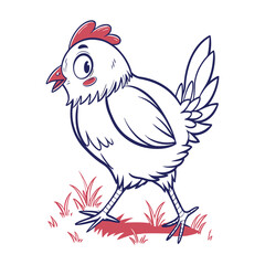 I created a Chicken vector with white background