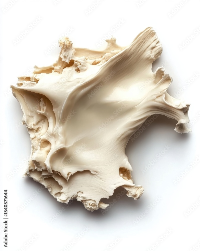 Aufkleber abstract creamy sculpture on white background showcasing smooth texture and intricate patterns in br