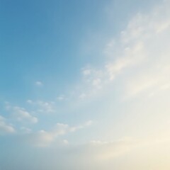 Fototapeta premium Abstract sky with soft light blue hues and wispy white clouds , cloudy sky, calmness, landscape photography
