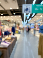 blurred image of a shopping mall aisle, showcasing the vibrant atmosphere of a modern retail environment.