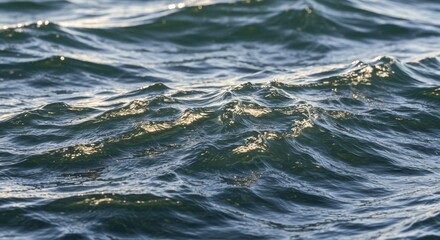 Fototapeta premium Majestic Ocean Waves Deep Blue Water Rolling Surf Natural Texture Background