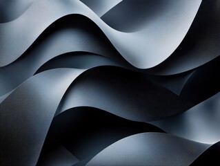 Abstract waves of textured gray material creating a dynamic and elegant background with smooth curves and subtle light play for modern design