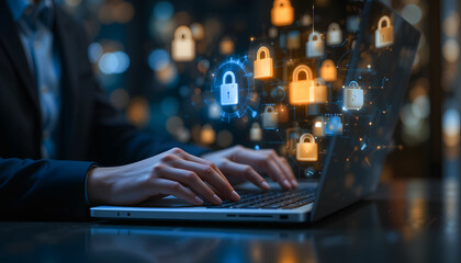 Futuristic Cybersecurity Command Center - High-Tech Digital Data Room Design