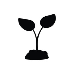 Plant icon vector silhouette isolated on white background
