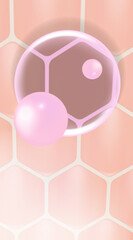 Hyaluronic acid and Niacinamide skin solutions ad. pink collagen serum drops into skin cells with cosmetic advertising background ready to use, illustration vector.	