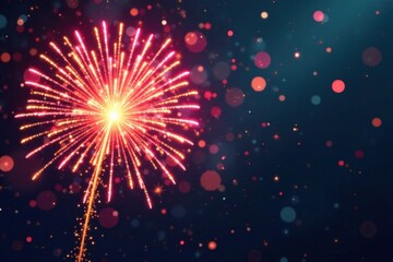 Brightly colored firework burst with shimmering confetti and glittery sparks, firework burst, glitter