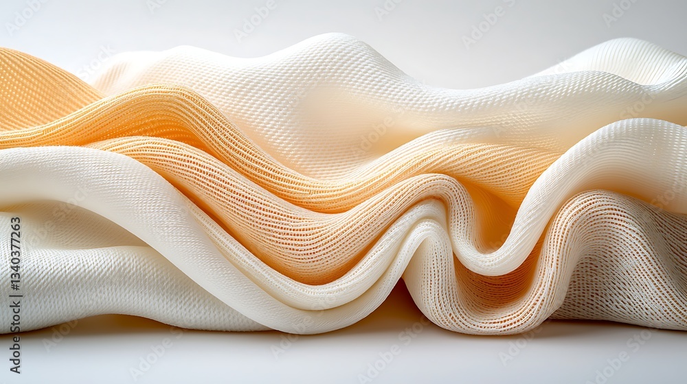 Poster abstract textures of wavy fabric in soft background close-up detail elegant environment