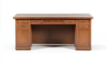 Wooden Desk of Authority: A stately wooden desk, exuding an air of importance and productivity, stands ready to command attention and facilitate success. This piece suggests organization.