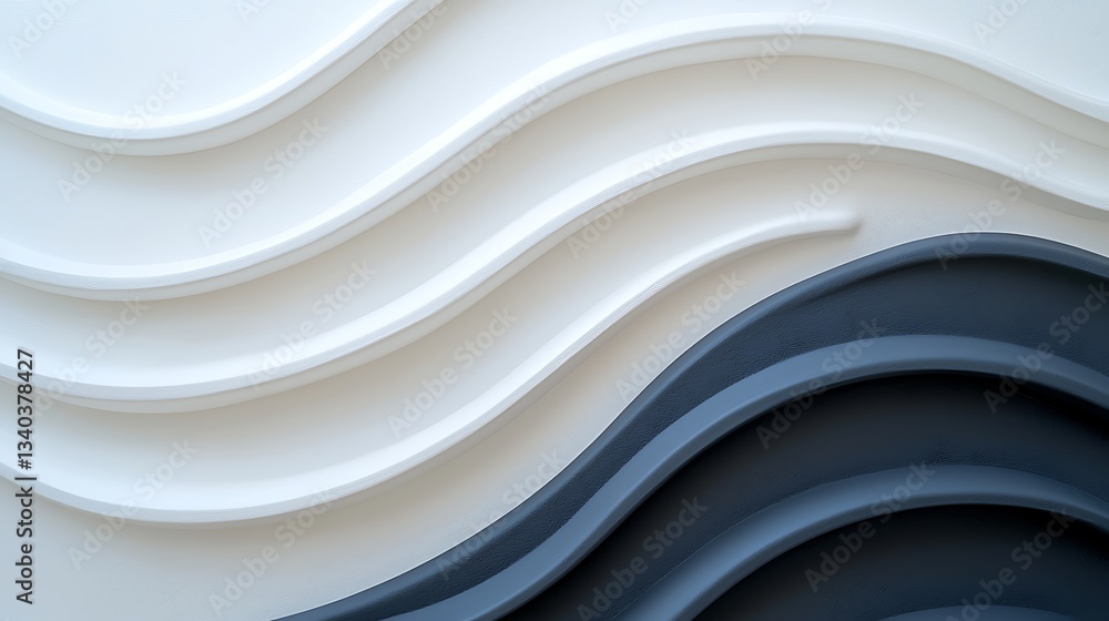 Poster abstract waves in white and grey modern texture background calm environment artistic viewpoint