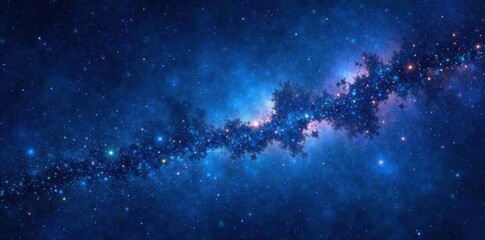 Fototapeta premium Celestial canvas with twinkling stars against dark blue background, celestial, night sky