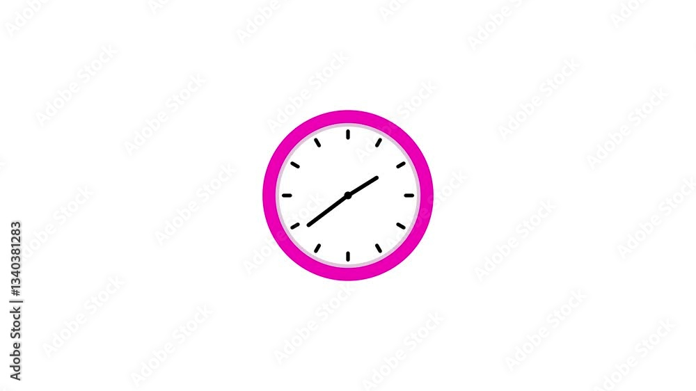 Poster clock icon with moving arrows in 12 hour loop. stopwatch animation.