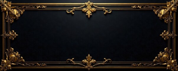 Shimmering black and gold VIP invitation background with intricate patterns and textures , invitation, gold